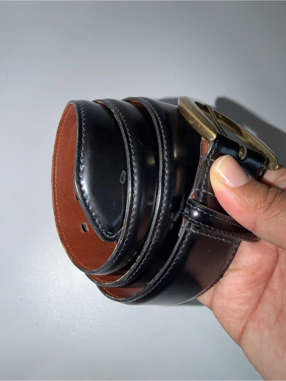 VTG Coach 8527  Black Leather Belt W/ Brass Buckle. Size L